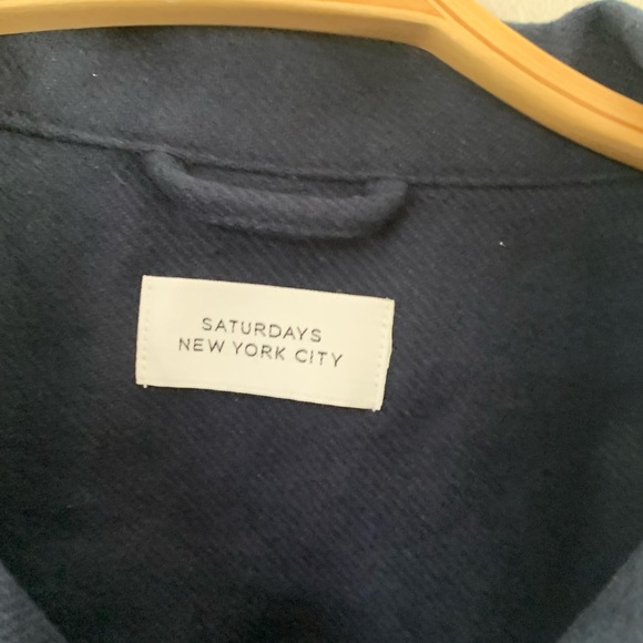 NEW SATURDAYS NEW YORK CITY RYAN SOLID FLANNEL WORKSHIRT SIZE:S - Picture 4 of 6